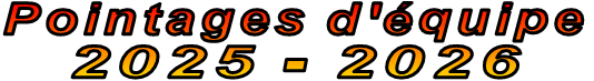 Pointages d'�quipe 2025 - 2026